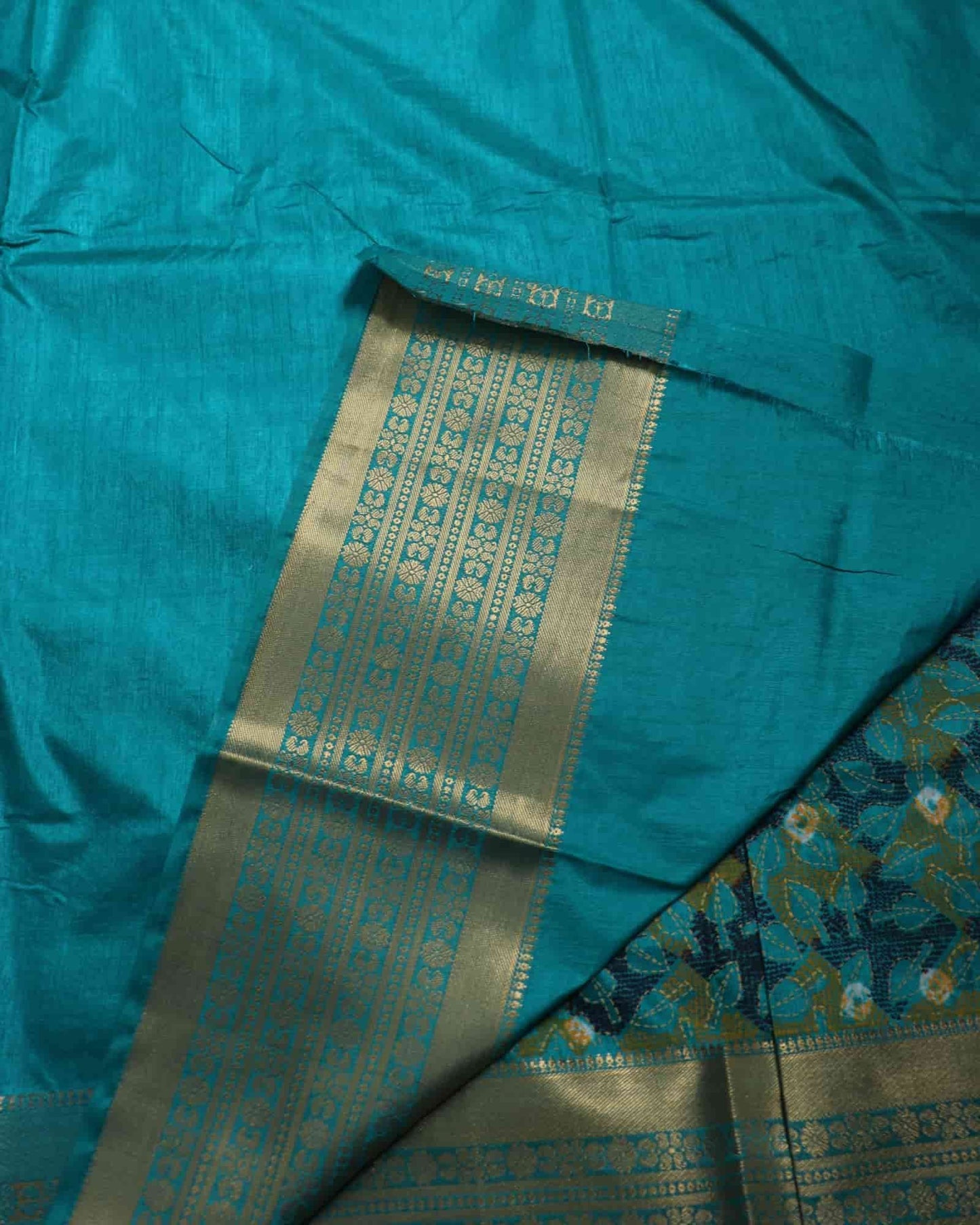 Sea Green Cotton Printed  Saree
