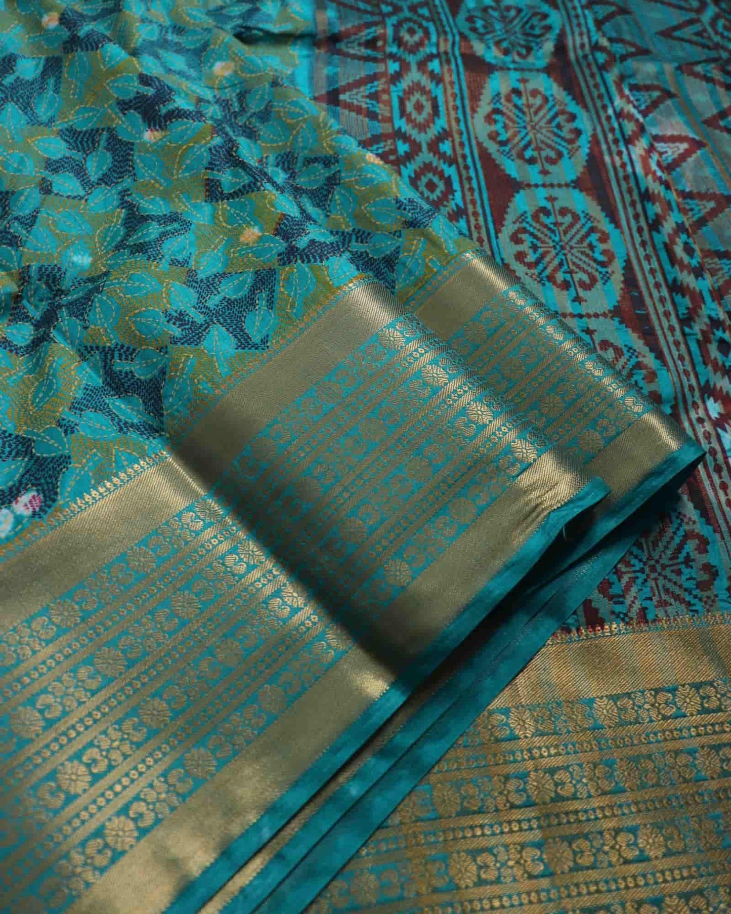 Sea Green Cotton Printed  Saree